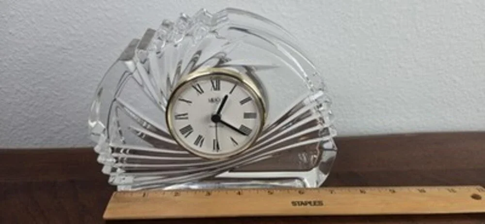 Mikasa Crystal Quartz Desk Clock Germany